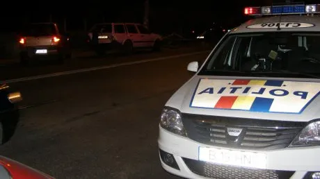 Au încercat să fugă de polițiști dar s-au oprit cu mașina într-un parapet