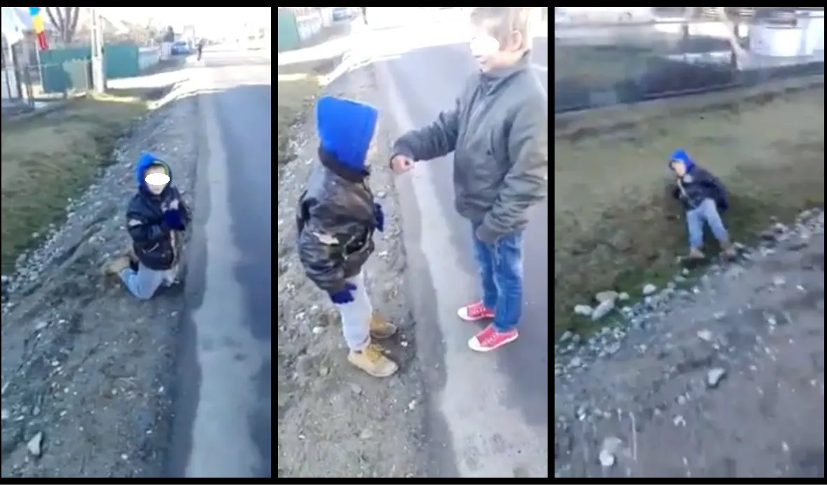 Copil umilit și aruncat în șanț la Săvinești. Polițiștii au deschis o anchetă