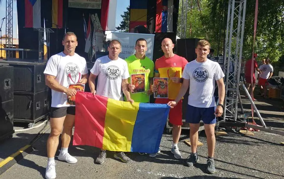 Andrei Bălușescu, pe podium la concursul internațional „Cel Mai Puternic Pompier”