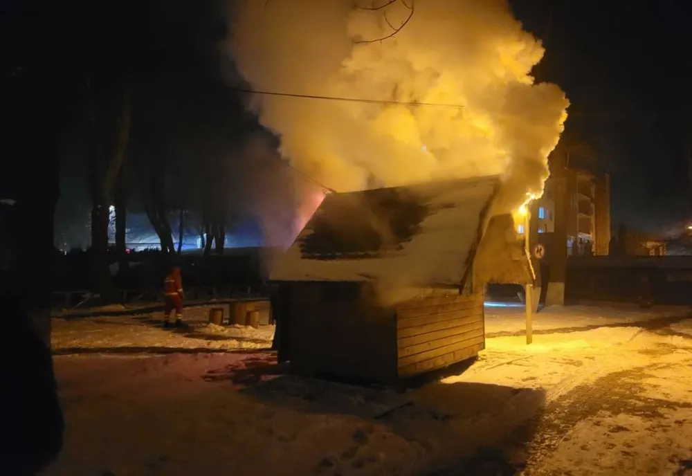 Incendiu în parcul din Roman