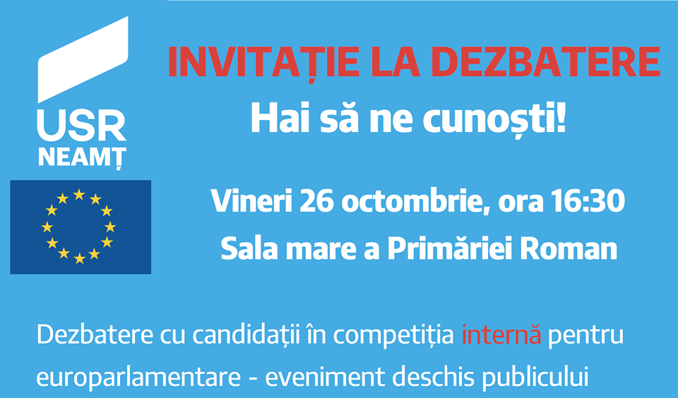 USR Neamț, dezbatere cu candidații partidului la europarlamentare