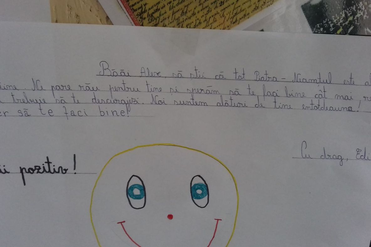 Mesaje pentru Alex: ”Fii pozitiv! Fii puternic!”, ”Noi suntem alături de tine!”