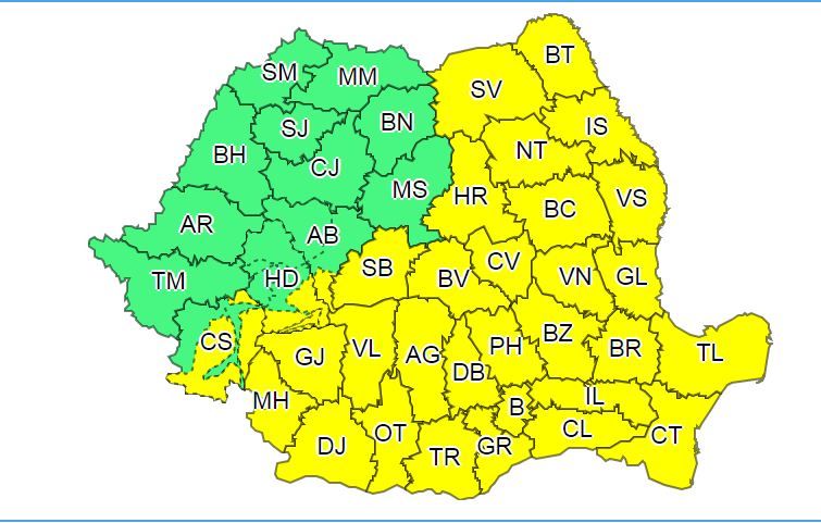Cod galben de ninsori în județul Neamț