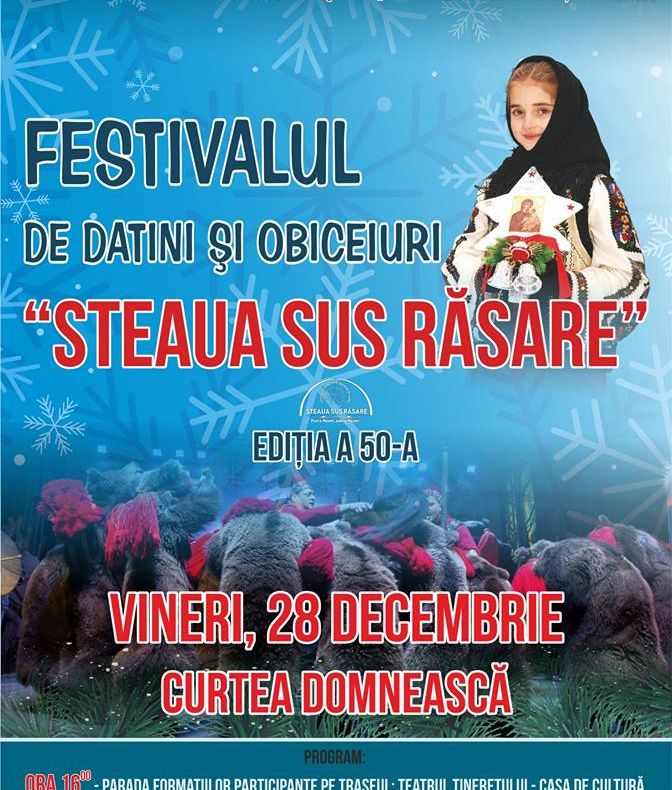Vineri, 28 decembrie, a cincizecea ediție a Festivalului de datini și obiceiuri