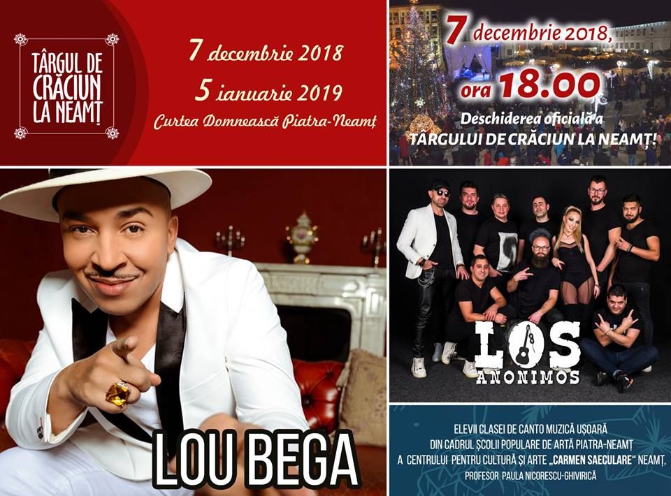 Concert Lou Bega în deschiderea Târgului de Crăciun din Piatra-Neamț