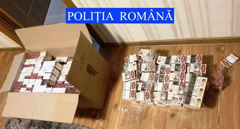 14.000 de pachete cu țigări de contrabandă confiscate, 2 persoane reținute (FOTO)