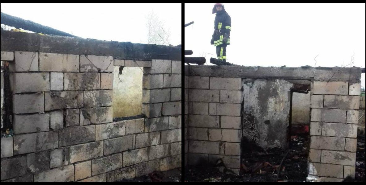 Bărbatul care și-a incendiat locuința a fost reținut (FOTO)