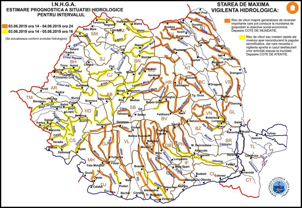 Avertizare Cod portocaliu de inundații