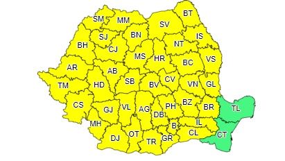 Un nou Cod galben de ploi în Neamț