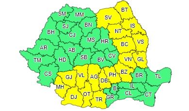 Cod galben de furtuni și inundații în Neamț