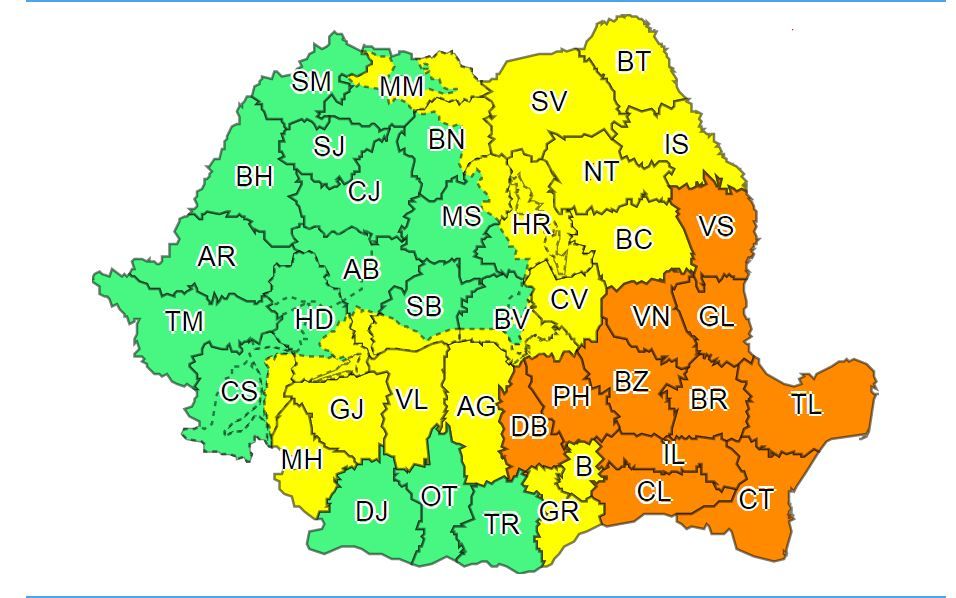 Furtuni și inundații. Din nou Cod galben în Neamț
