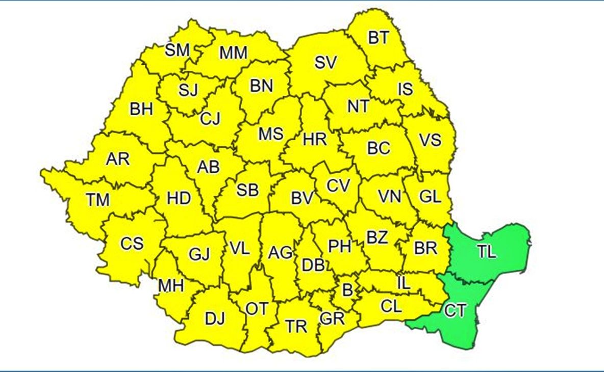 Județul Neamț, sub Cod galben de furtuni și inundații