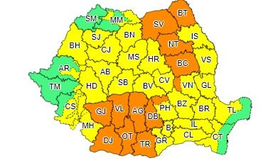 Județul Neamț, sub Cod PORTOCALIU de furtuni