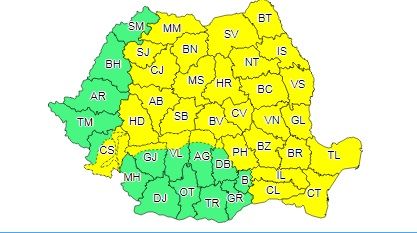 Cod galben de instabilitate atmosferică temporar accentuată în Neamț