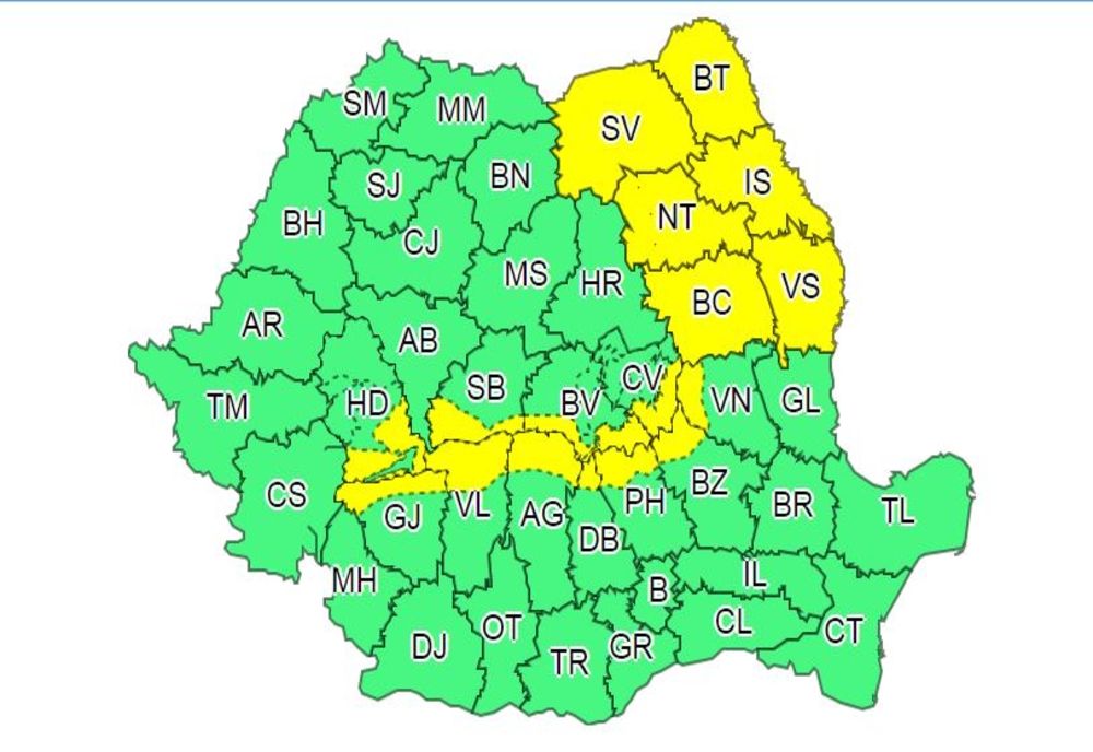 Din această seară, încep ninsorile. Județul Neamț, sub cod galben