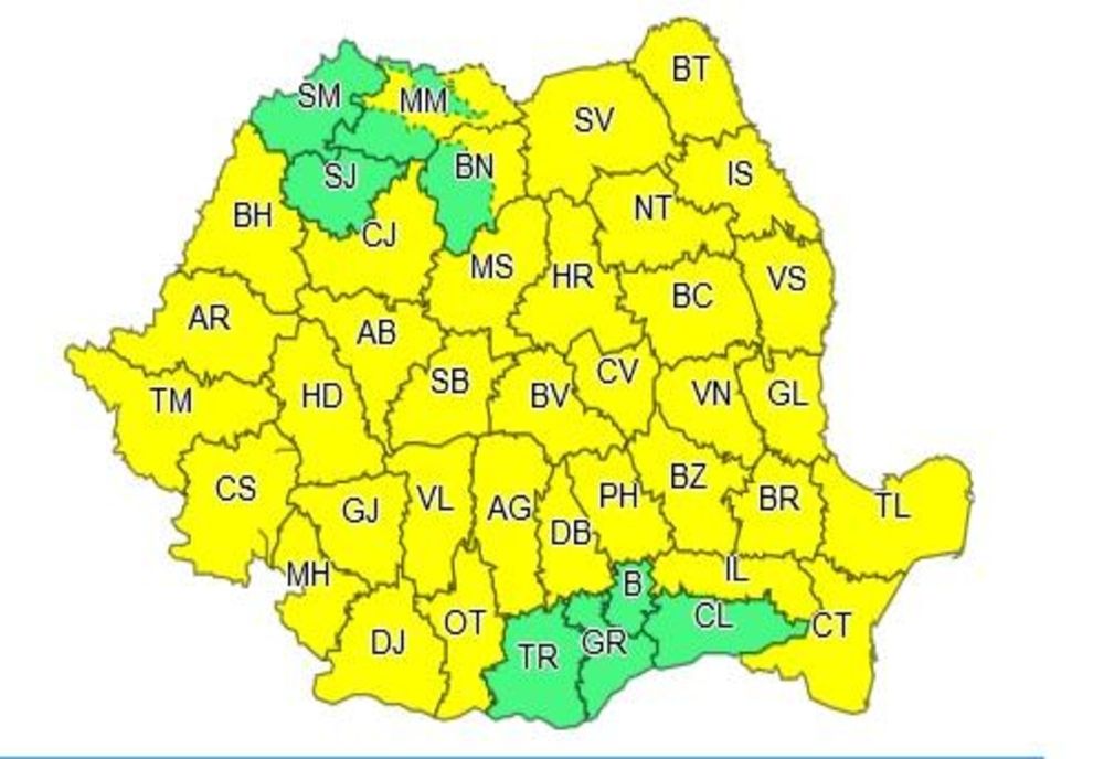 Avertizare meteo COD GALBEN de vânt și ninsori viscolite