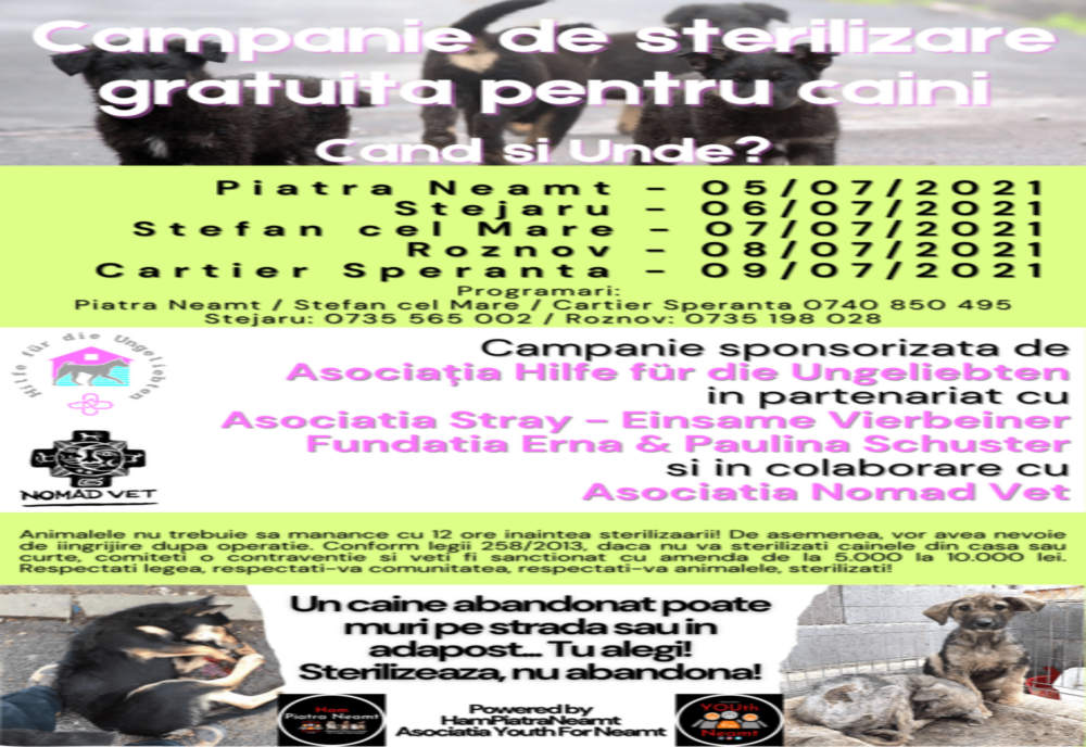 Campanie de sterilizare gratuită pentru câini