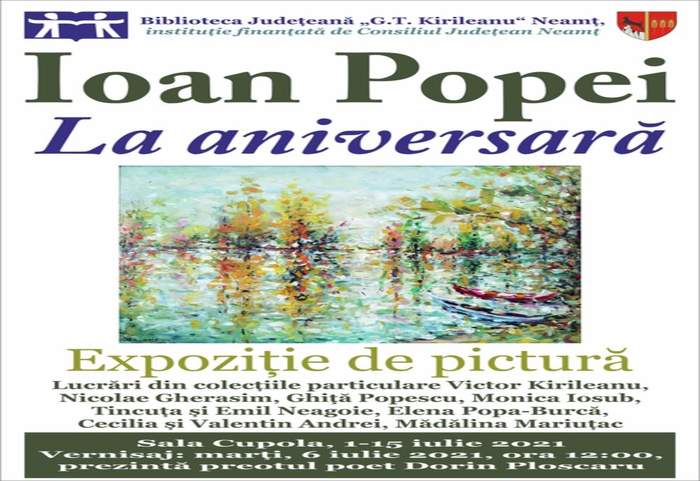 Expoziție aniversară Ioan Popei la Biblioteca Județeană
