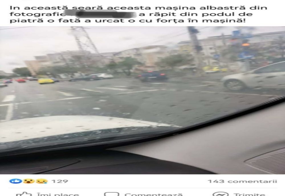 Polițiștii au identificat persoanele ”reclamate” pe Facebook că ar fi răpit o tânără