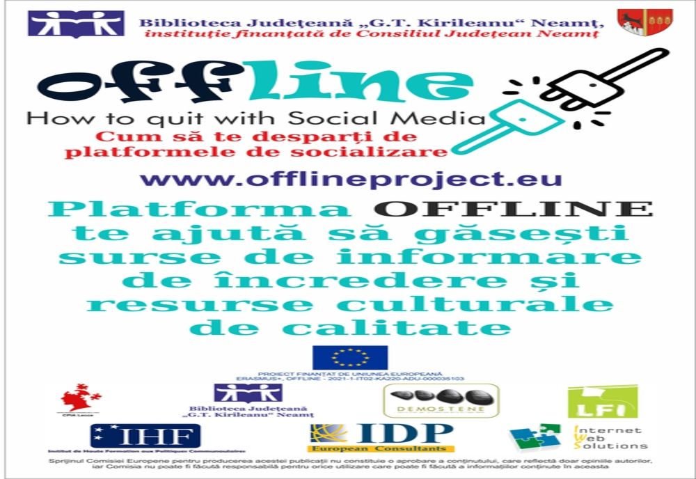 Platformă pentru limitarea efectelor negative ale rețelelor de socializare, prin Biblioteca Județeană