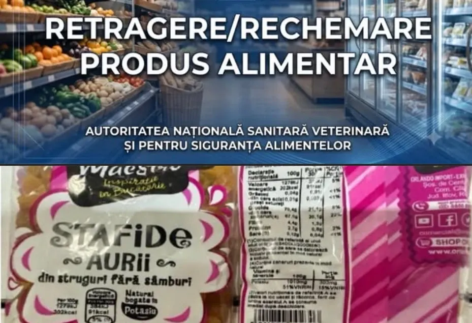  Alertă alimentară: Produs retras de la vânzare din cauza excesului de pesticide