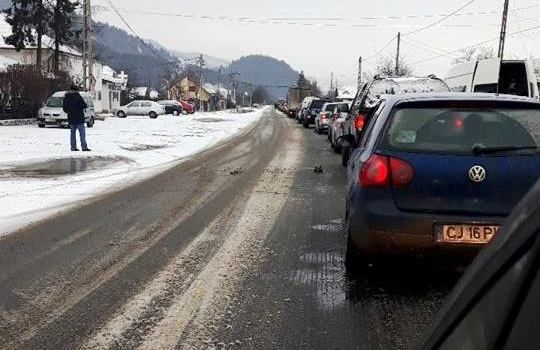 accident trafic blocat