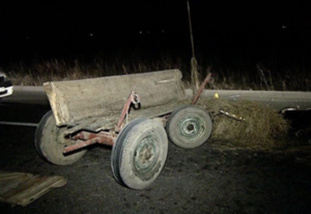 Un căruțaș beat a provocat un accident după ce a ieșit cu atelajul pe drumul național, fără să se asigure