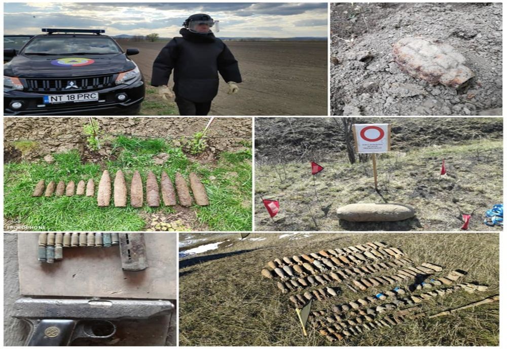 147 de elemente de muniție, descoperite pe teritoriul județului Neamț de la începutul anului