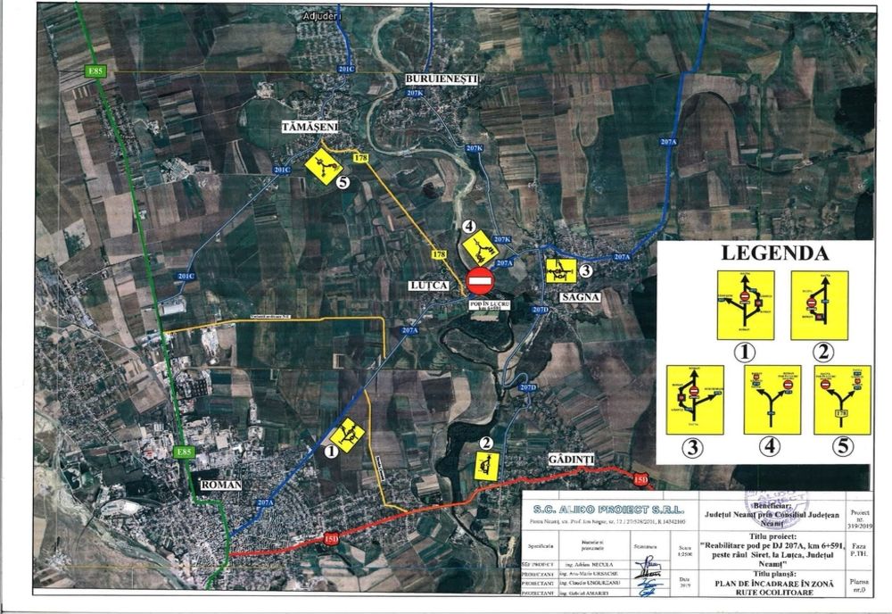 Trafic deviat de pe podul de la Luțca