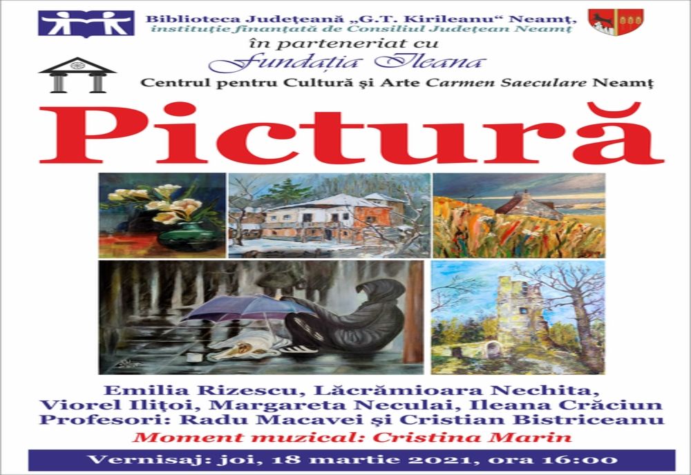 O nouă expoziție colectivă de pictură la Biblioteca Județeană