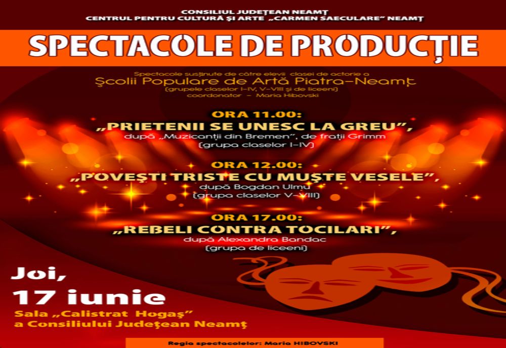 Piese de teatru ale Şcolii Populare de Artă Piatra-Neamţ