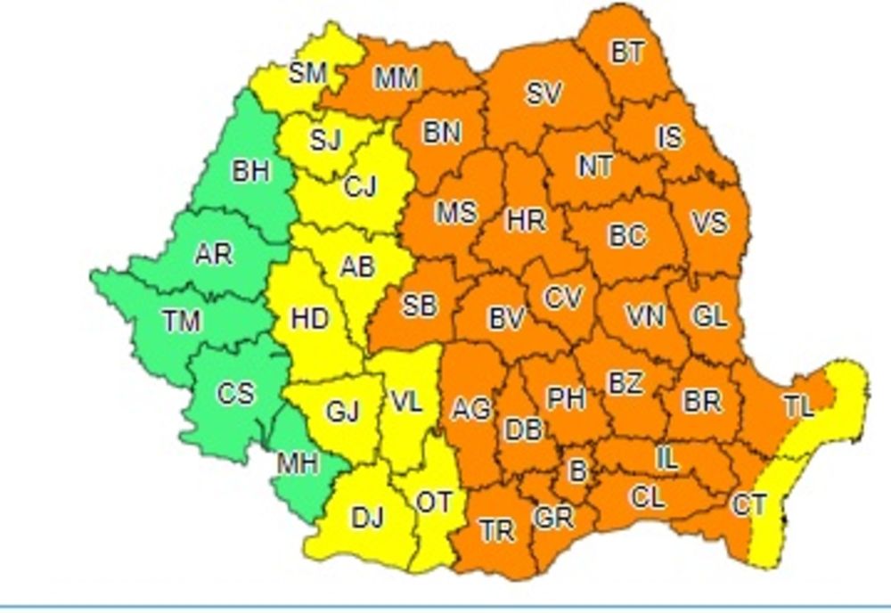 Cod portocaliu de furtuni și grindină. Alerta de VREME EXTREMĂ, actualizată
