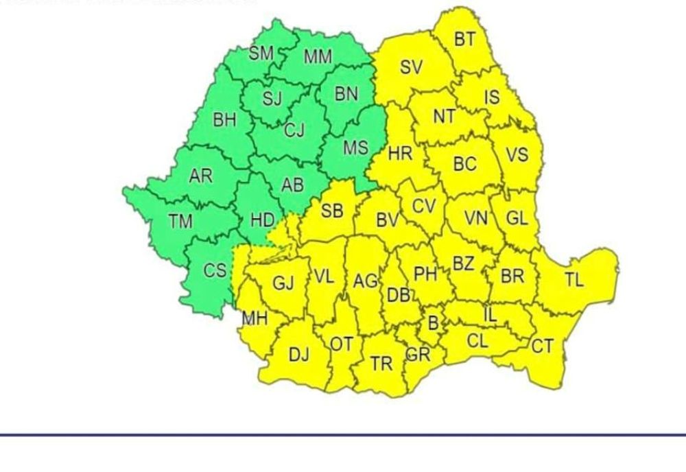 Mai multe judeţe din ţară, sub Cod Galben de vijelii, grindină şi ploi torenţiale