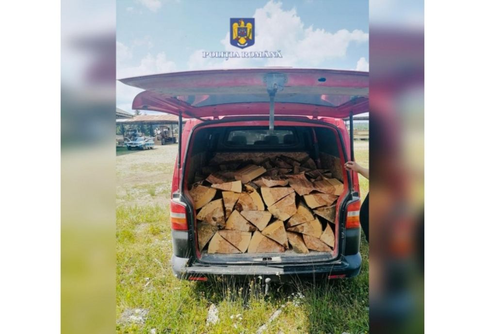 Material lemnos transportat ilegal, confiscat de polițiști