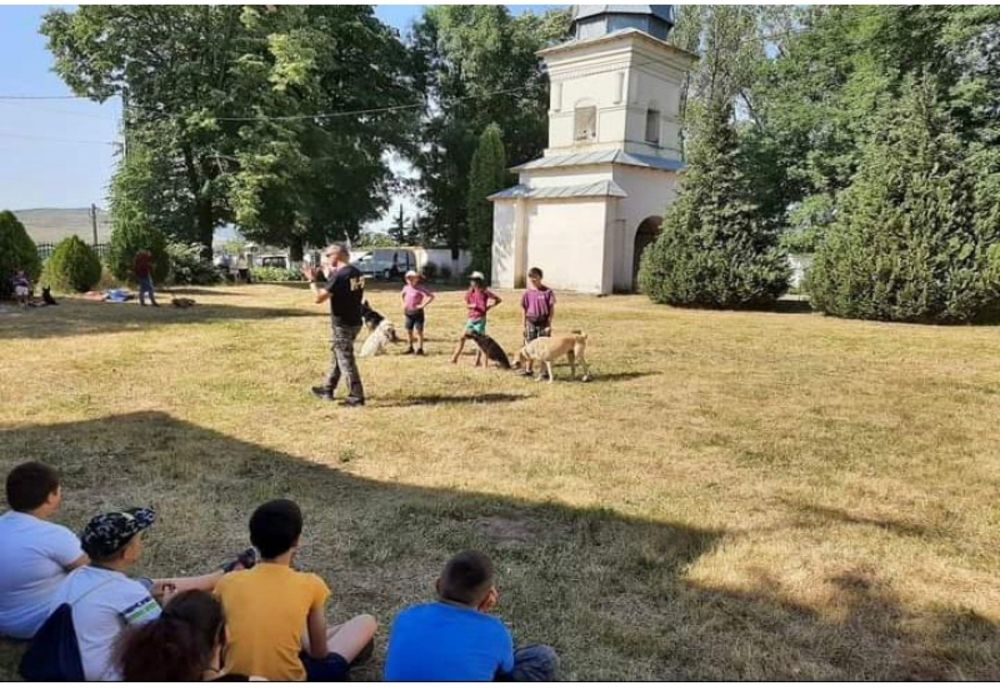 Demonstrație de dresaj canin și exercițiu de prindere al unui infractor