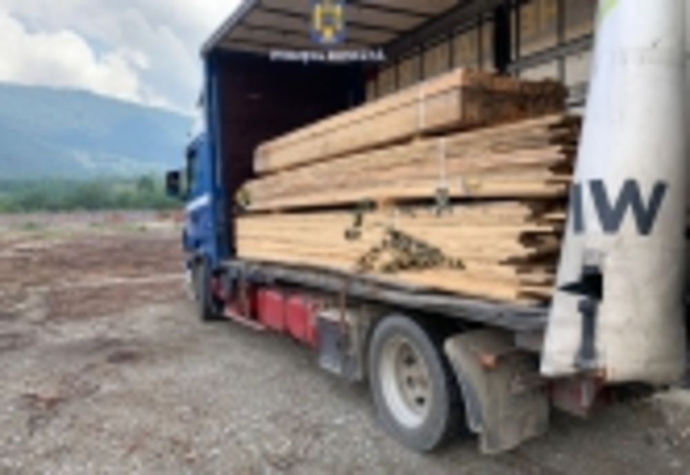 Material lemnos transportat ilegal, confiscat de polițiștii din Piatra Neamț