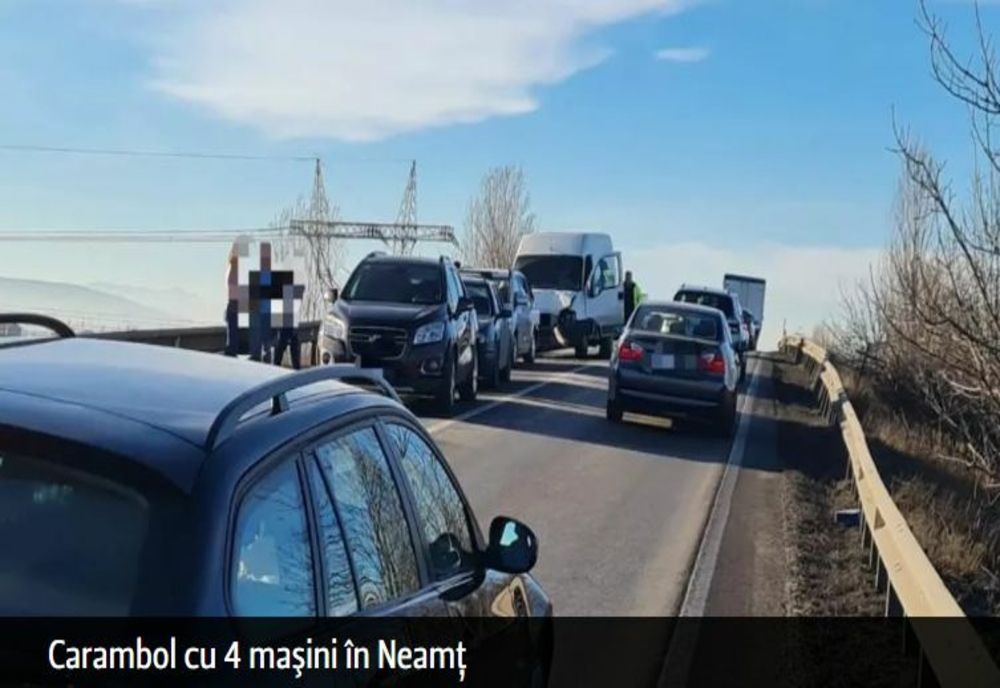 Carambol cu 4 maşini în Neamţ. O femeie a fost rănită - Trafic blocat pe o bandă