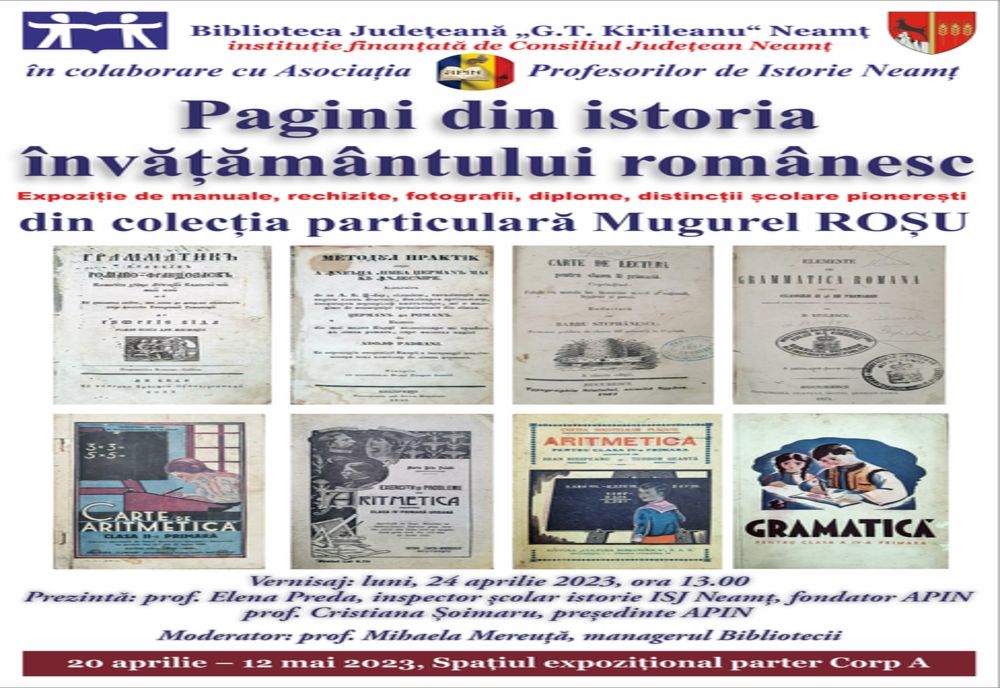 Expoziție de manuale școlare vechi, la Biblioteca Județeană